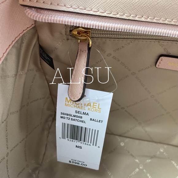 Michael Kors Selma Med Top-Zip Satchel Logo Ballet - Picture 6 of 8